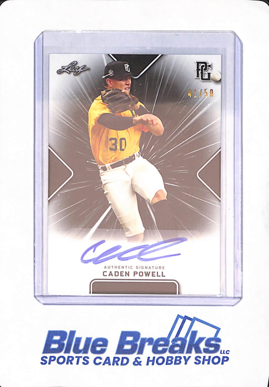 2021 Leaf Perfect Game - Caden Powell - Baseball - Houston Astros - 41/50 - Autographed
