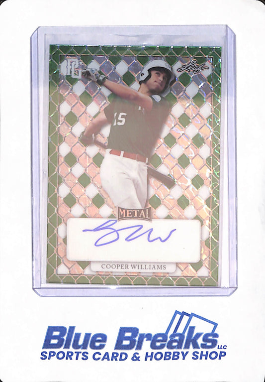2022 Leaf Metal - Perfect Game - Cooper Williams - Baseball - LSU Athletics - Green - Autographed 1/1
