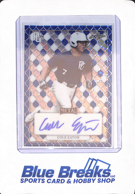 2022 Leaf Metal Perfect Game - Cole Eaton - Baseball - Blue 1/1 - Autographed