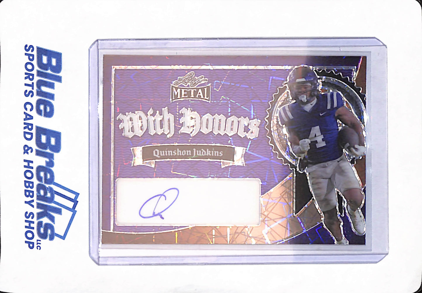 2024 Leaf Metal - Quinshon Judkins - With Honors - Football - Purple - 2/4 - Autographed