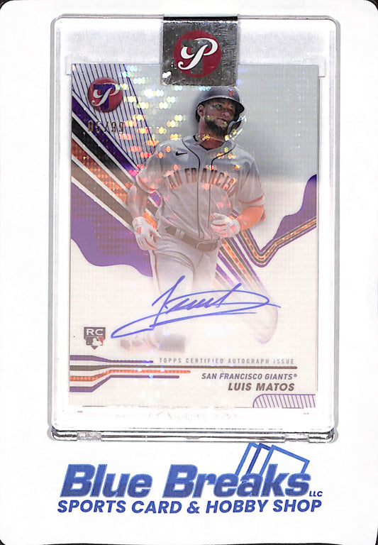 2024 Topps Pristine - Luis Matos - Baseball - San Francisco Giants - 5/99 - Purple - Autographed