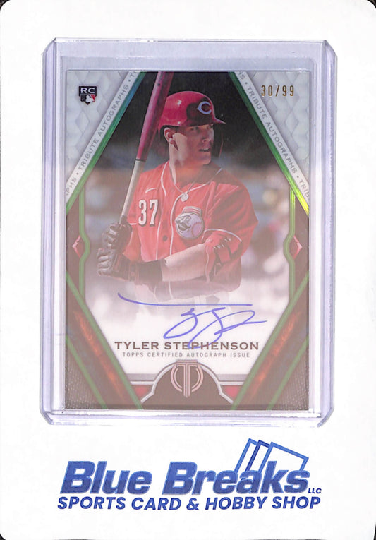 2021 Topps Tribute - Tyler Stephenson - Baseball - Cincinnati Reds - # TA-TS - Autographed - Green - 30/99