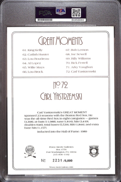 Perez-Steele Great Moments - Carl Yastrzemski - PSA/DNA Certified - Authentic Auto - 2231/5000 - Boston Red Sox - Baseball - #72