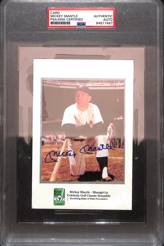 Mickey Mantle Shangri-La Celebrity Golf Classic Scramble Card - Autograph - PSA/DNA - New York Yankees - Baseball