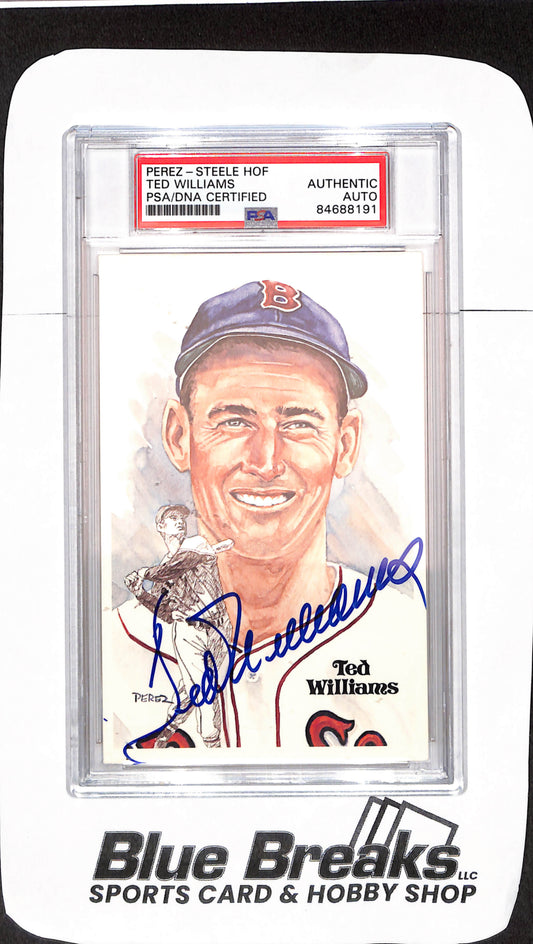 Perez-Steele HOF - Ted Williams - PSA/DNA Certified - Authentic Auto - 2908/10000 - Boston Red Sox - Baseball - #104