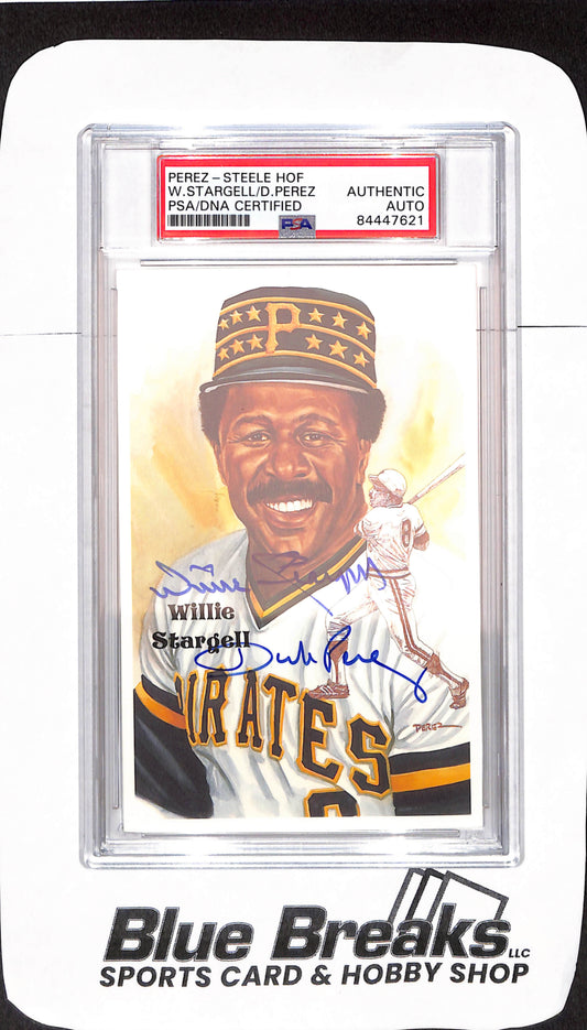 Perez-Steele - HOF - W. Stargell / D. Perez - PSA/DNA Certified - Authentic Auto - Pittsburgh Pirates - Baseball - 02782/10000 - #200