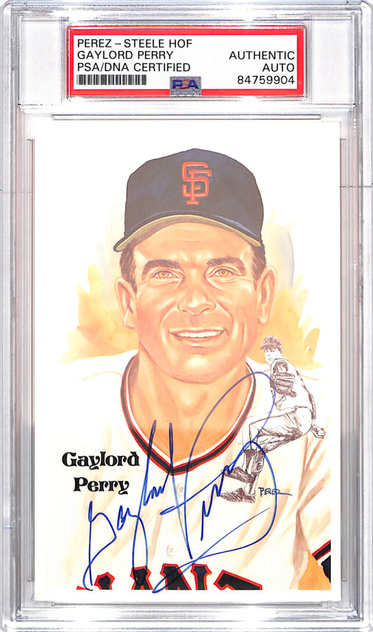 Perez-Steele HOF - Gaylord Perry - PSA/DNA Certified - Authentic Auto - San Fransisco Giants - Baseball - 01524/10000 - #210