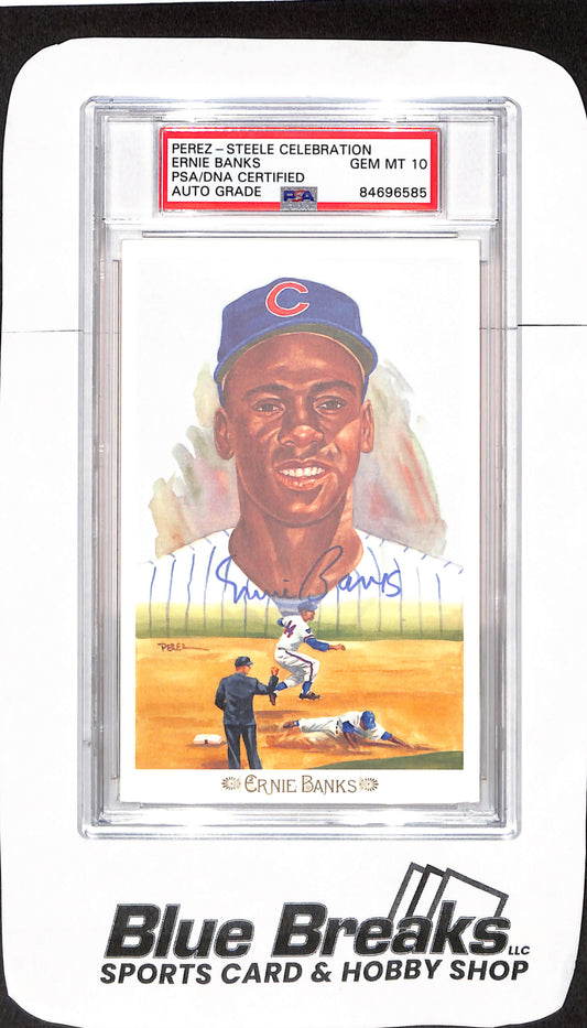 Perez-Steele HOF - Ernie Banks - PSA/DNA Certified  Auto Grade 10 - Chicago Cubs - Baseball - 08051/10000 - #3