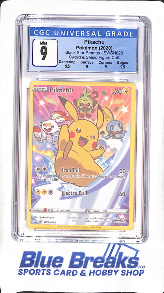 2020 Pokemon - Pikachu - Black Star Promos - Sword & Shield Figure Collection - CGC 9 - #SWSH020