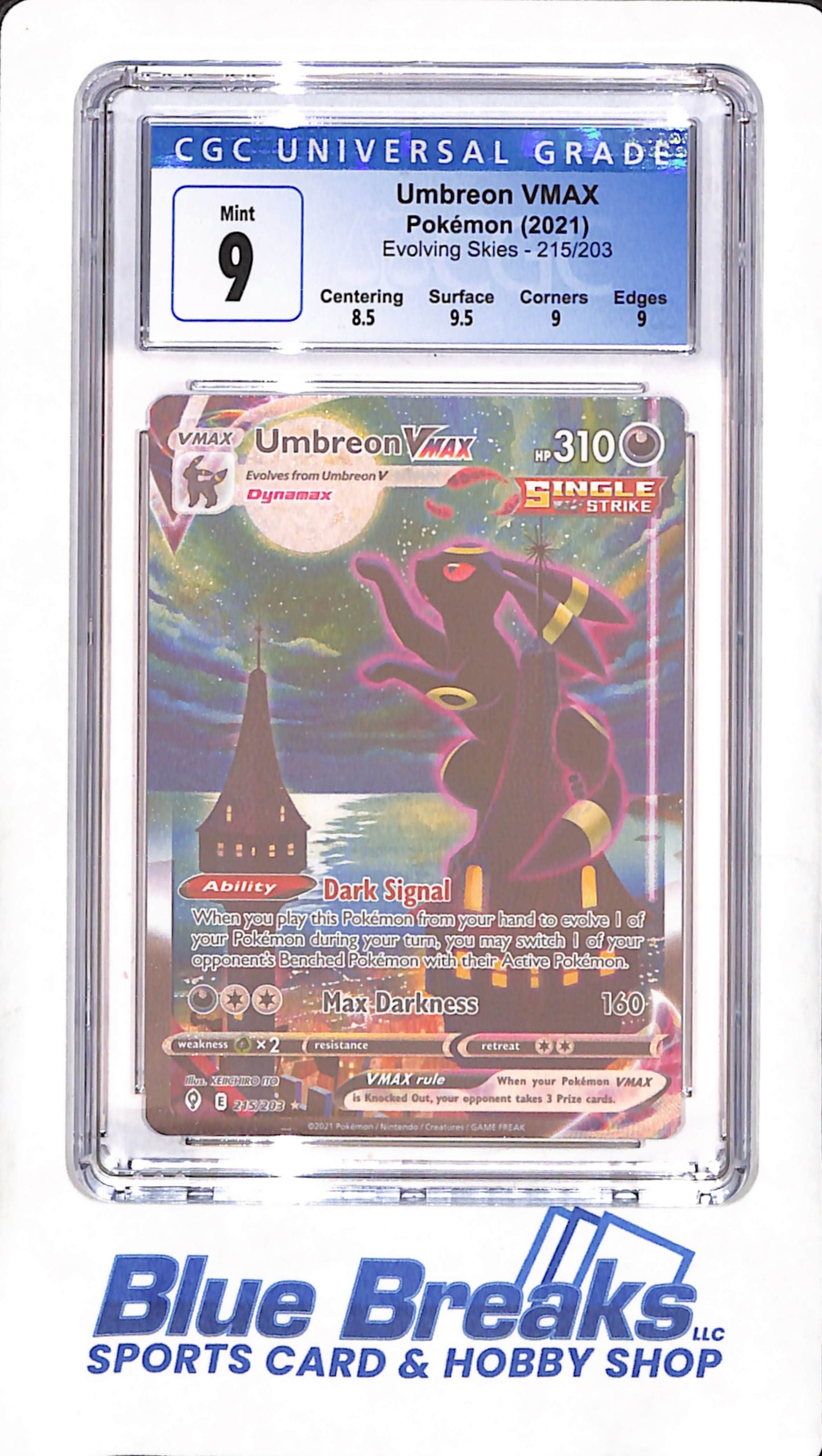 2021 Pokemon - Umbreon VMAX - Evolving Skies - CGC 9 - #215/203