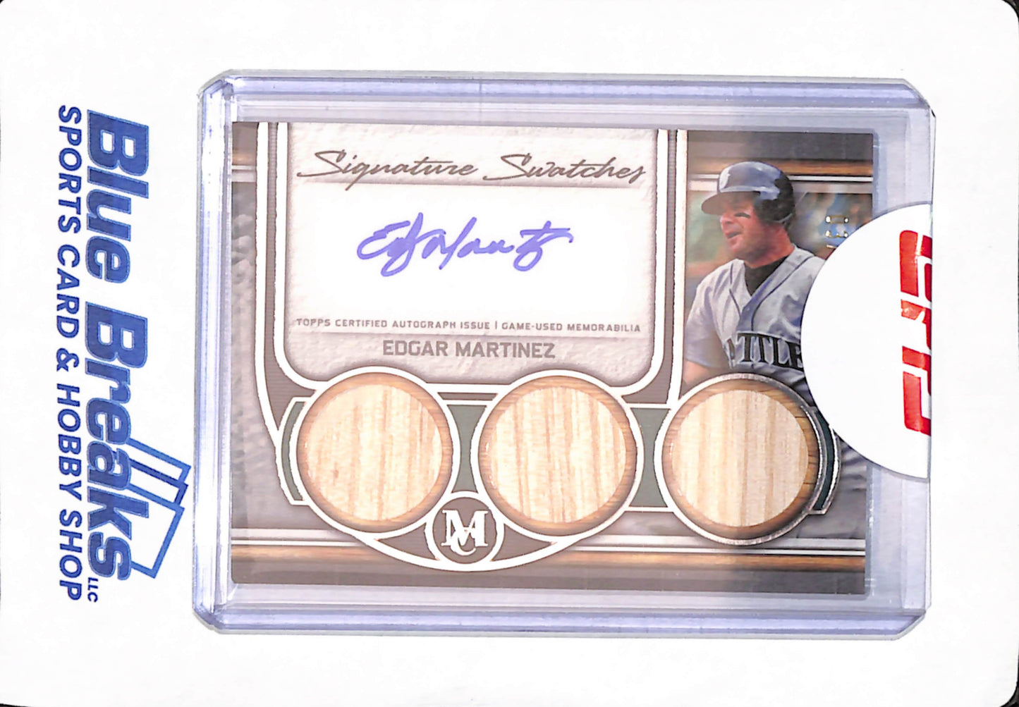 2023 Topps Museum Collection - Edgar Martinez - Baseball - Seattle Mariners - Autograph - Triple Relic - 3/99 - #SWTRA-EM