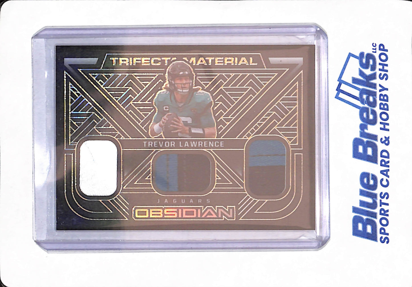 2022 Panini Obsidian - Trevor Lawrence - Football - Jacksonville Jaguars - Trifecta Material - Triple Relic - 13/25 - #TFM-TLR