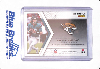 2022 Panini Obsidian - Trevor Lawrence - Football - Jacksonville Jaguars - Trifecta Material - Triple Relic - 13/25 - #TFM-TLR