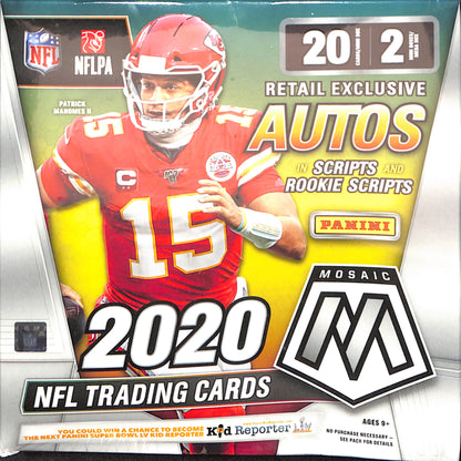 2020 Panini Mosaic NFL Mega Box ((Pink Fluorescent or Reactive Blue) - Football - Sealed Wax