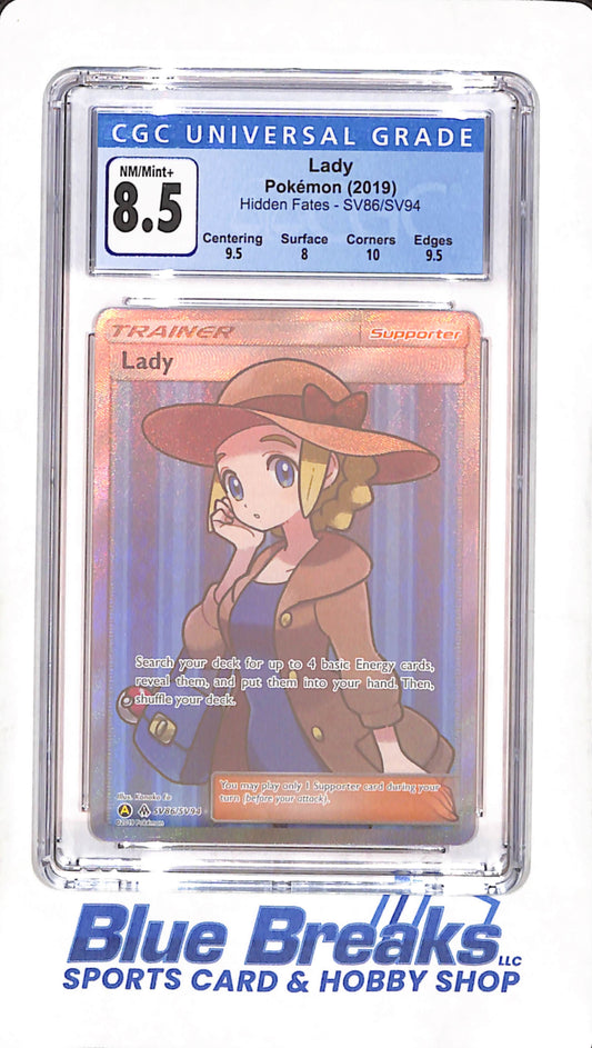 2019 Pokemon - Lady - Hidden Fates - CGC 8.5 - #SV86/SV94