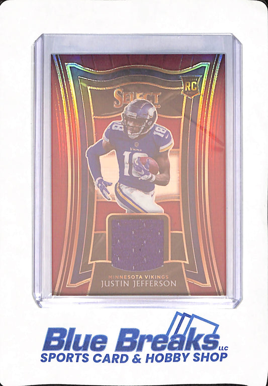 2020 Panini Select - Justin Jefferson - Football - Minnesota Vikings - Relic - RC - Red - #RS-JJE