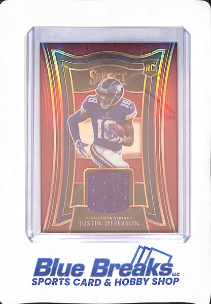 2020 Panini Select - Justin Jefferson - Football - Minnesota Vikings - Relic - RC - Red - #RS-JJE