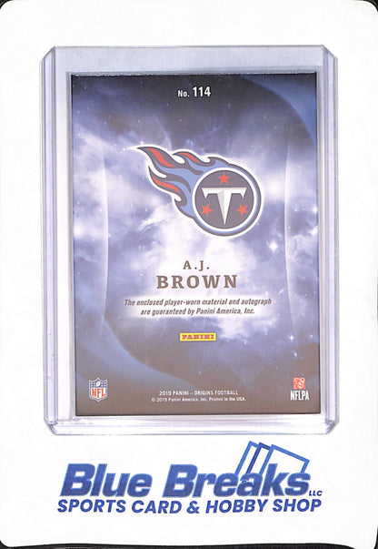 2019 Panini Origins - A.J. Brown - Football - Tennessee Titans - Autograph - Relic - RC - #114