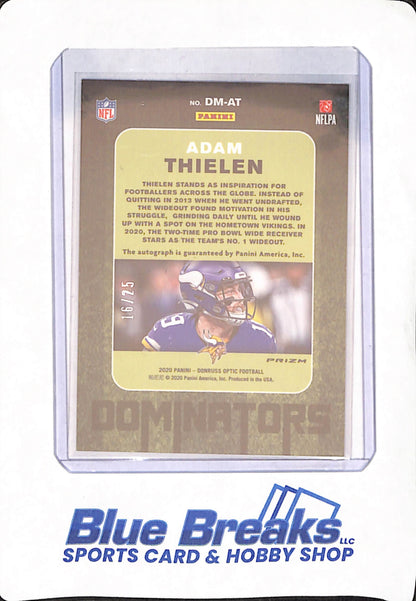 2020 Panini Donruss Optic - Adam Thielen - Football - Minnesota Vikings - Autograph - Dominators - 16/25 - #DM-AT