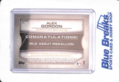 2016 Topps Series 2 - Alex Gordon - Baseball - Kansas City Royals - MLB Debut Medallion - #MLBD2M-31