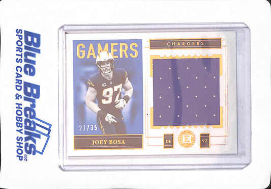 2021 Panini Encased - Joey Bosa - Football - Los Angeles Chargers - Relic - Gamers - 21/35 -#GJ-JB