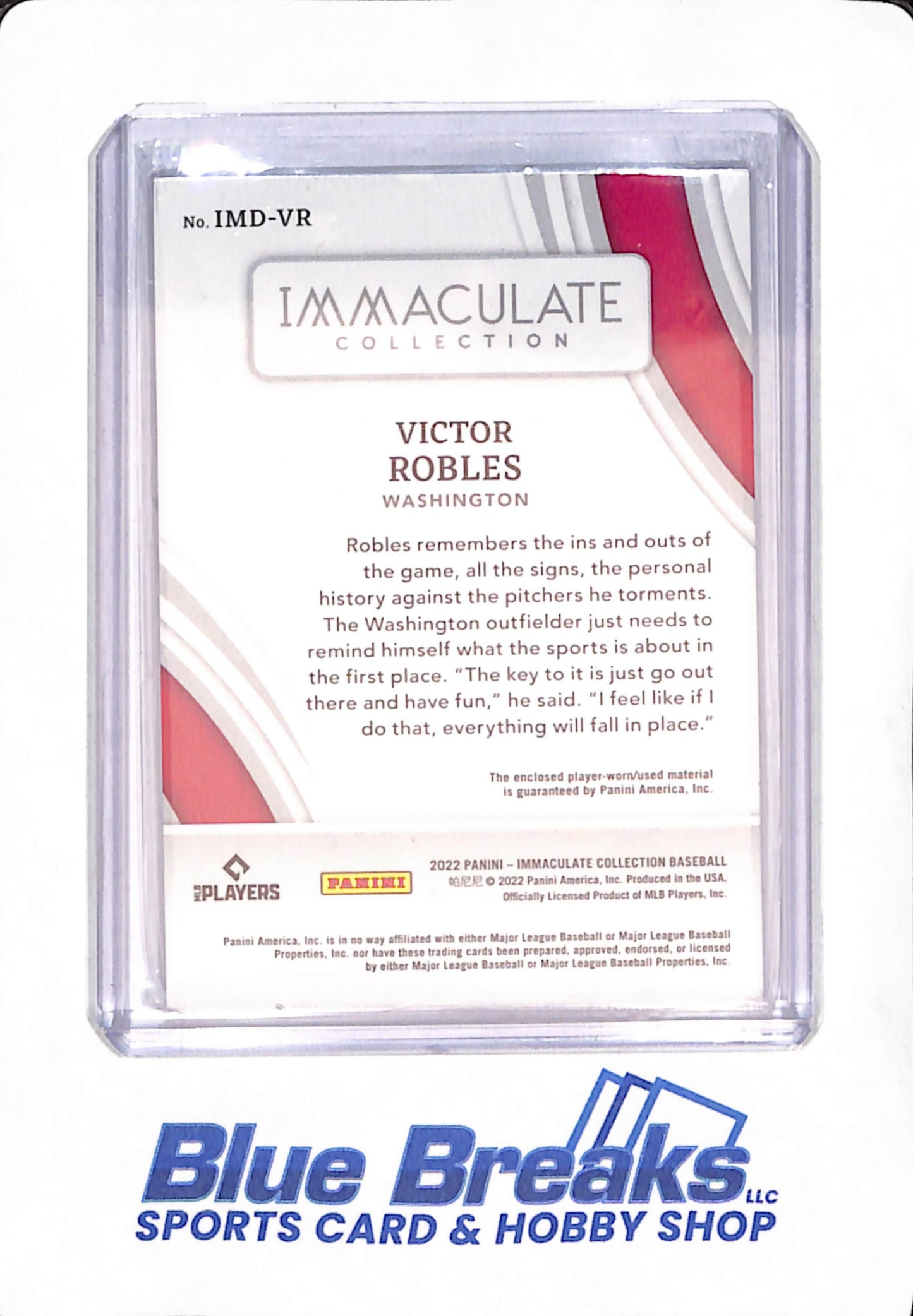2022 Panini Immaculate - Victor Robles - Baseball - Washington Nationals - Dual Relic - 2/25 - #IMD-VR