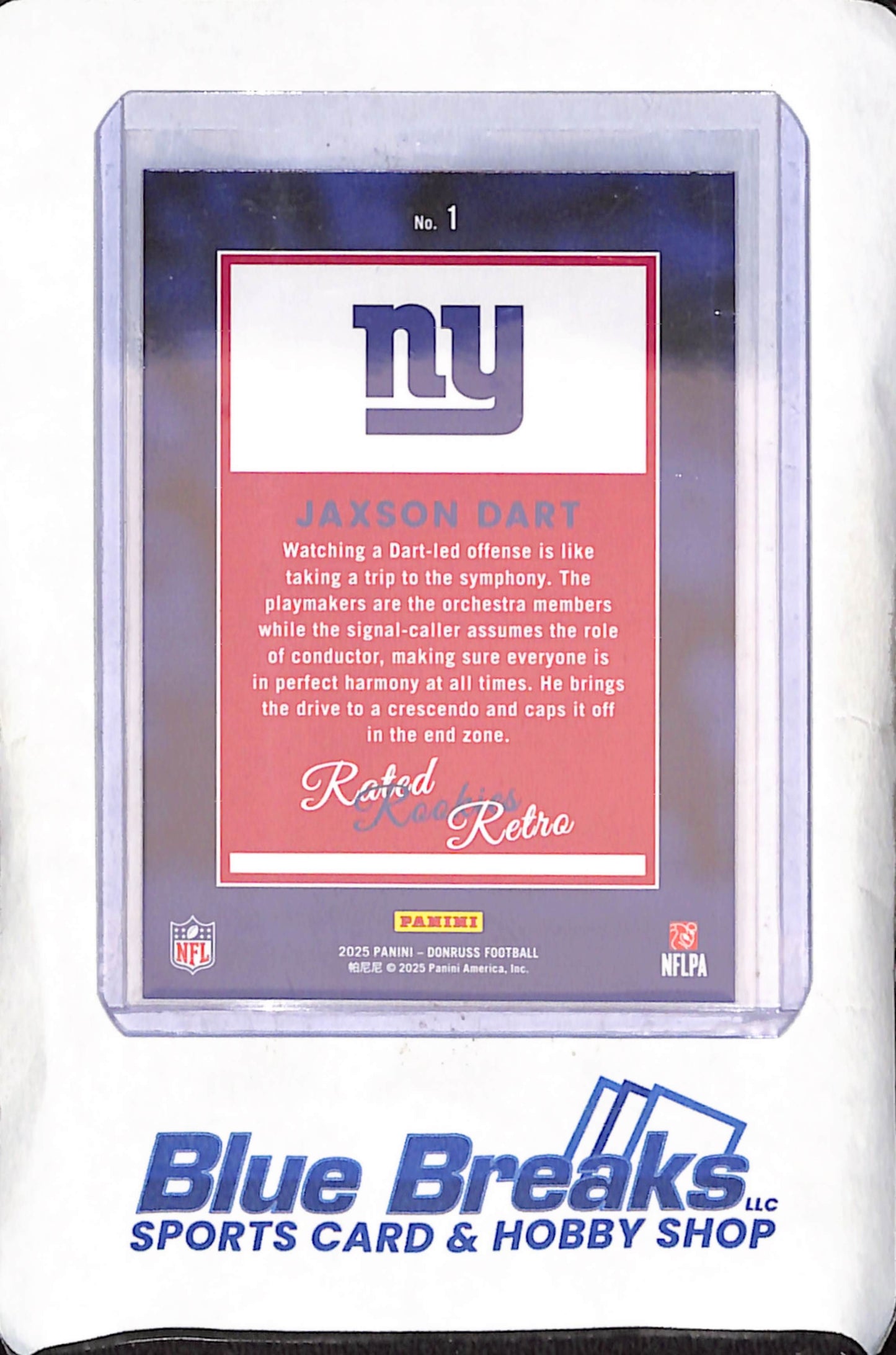 2025 Panini Donruss - Jaxson Dart - Rated Rookie Retro - New York Giants - Football - #1