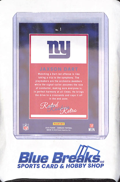 2025 Panini Donruss - Jaxson Dart - Rated Rookie Retro - New York Giants - Football - #1