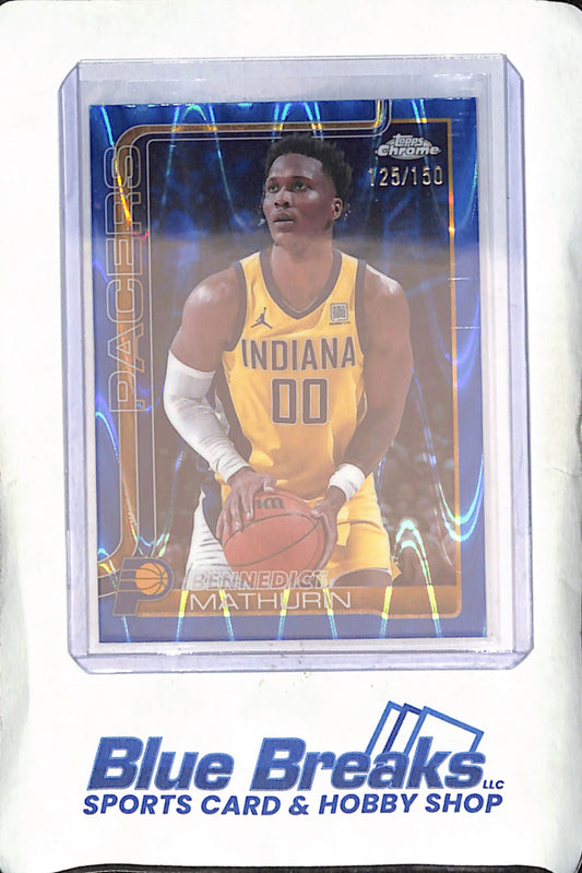 2025 Topps Chrome - Bennedict Mathurin - Blue Raywave - 125/150 - Indiana Pacers - Basketball - #93