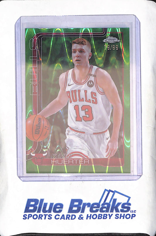 2025 Topps Chrome - Kevin Huerter - Green Raywave - 79/99 - Chicago Bulls - Basketball - #43