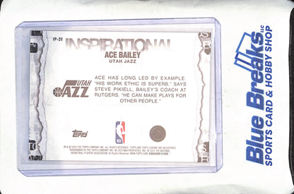 2025 Topps Chrome - Ace Bailey - Inspirational - RC - 96/199 - Utah Jazz - Basketball - #IP-20