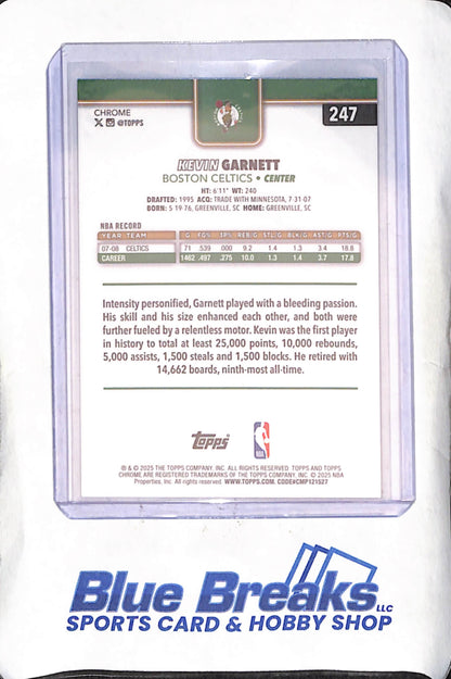 2025 Topps Chrome - Kevin Garnett - Yellow Basketball Border - 94/275 - Boston Celtics - Basketball - #247