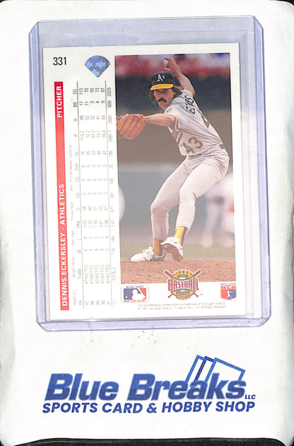 1991 Upper Deck - Dennis Eckersley - In Person Autograph - Oakland Athletics - Baseball - #331