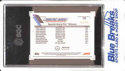 2021 Topps Chrome F1 - Lewis Hamilton - Purple Refractor - 20/399 - SGC 9 - AMG Petronas Formula One Team - Formula One - #143