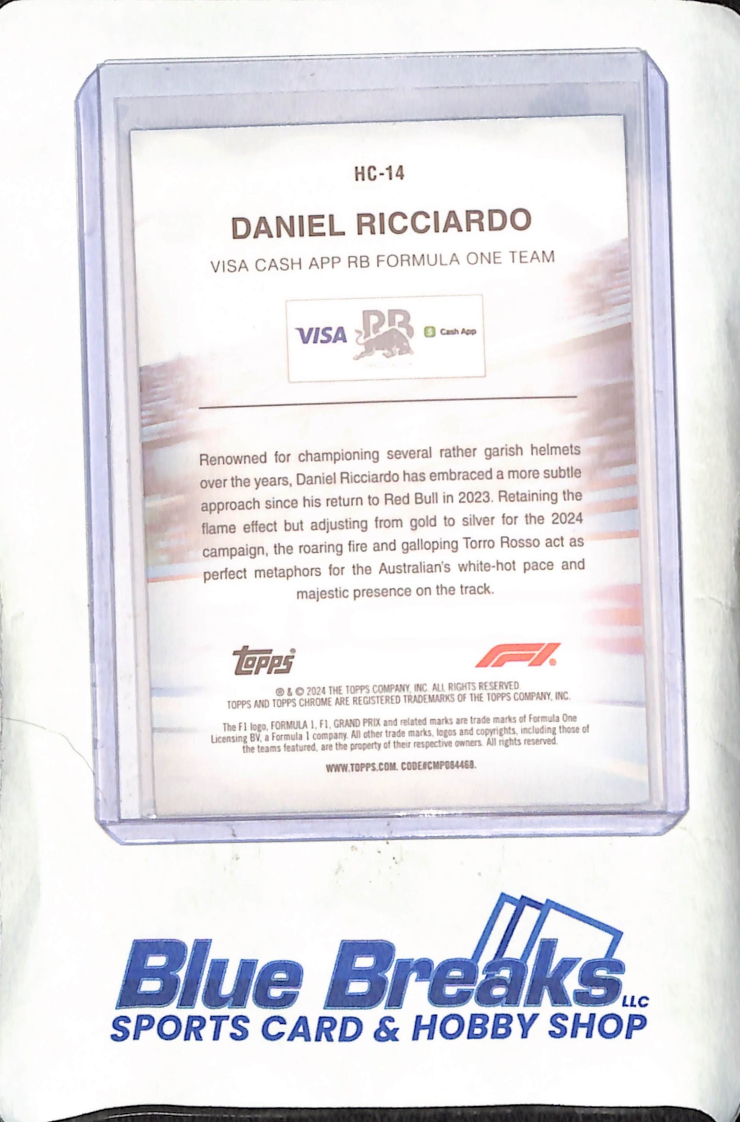 2024 Topps Chrome F1 - Daniel Ricciardo - Helmet Collection - Visa Cash App RB Formula One Team - Formula One - #HC-14