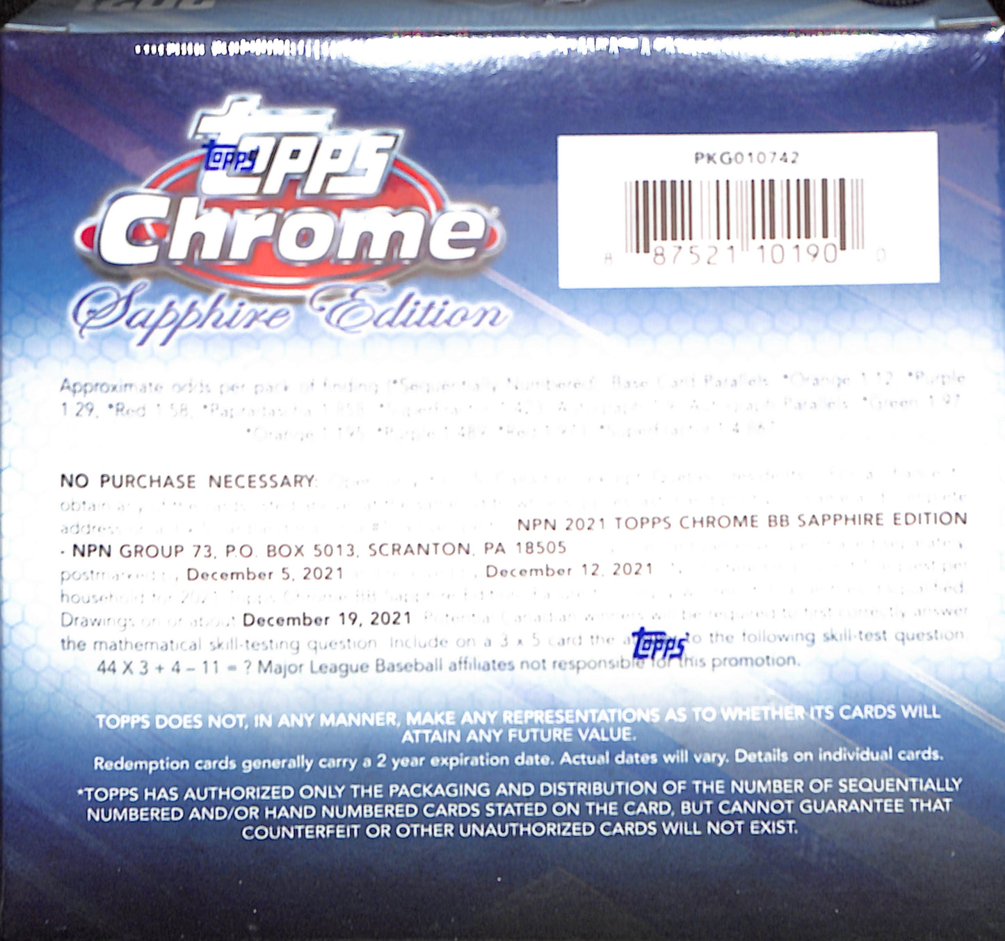 2021 Topps Chrome Sapphire Edition - Baseball - Sealed Wax