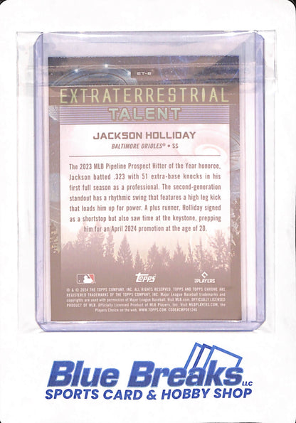 2024 Topps Chrome - Jackson Holliday - Baseball - Baltimore Orioles - Extraterrestrial Talent - RC - #ET-8