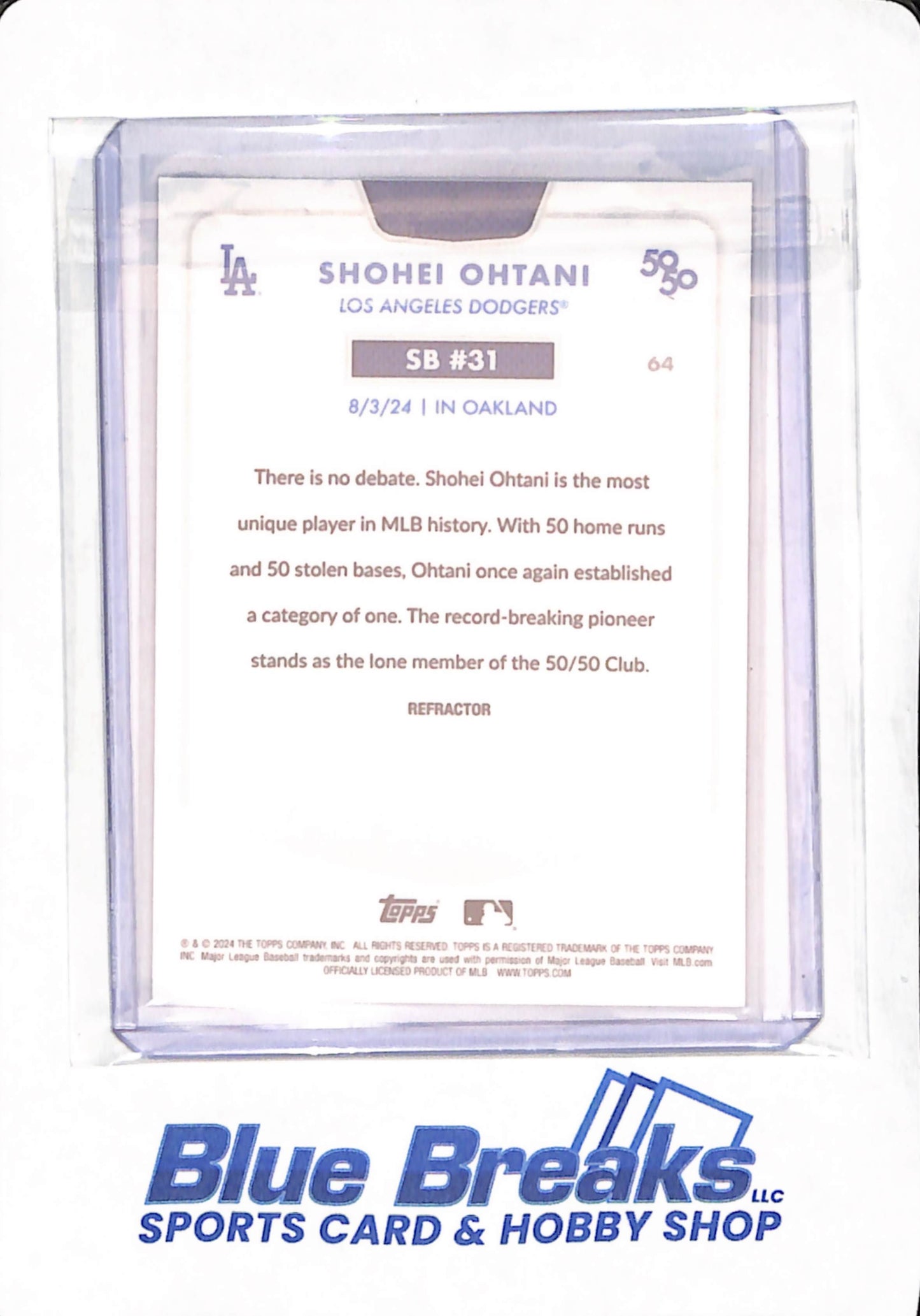 2024 Topps Chrome 50/50 - Shohei Ohtani - Baseball - Los Angeles Dodgers - # 31