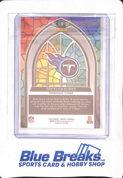 2022 Panini Mosaic - Treylon Burks - Football - Tennessee Titans - Glass Mosaic - Rookie - # GM-30
