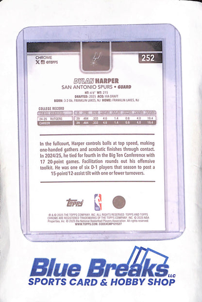2025 Topps Chrome - refractor - Dylan Harper - #252 - basketball - Spurs