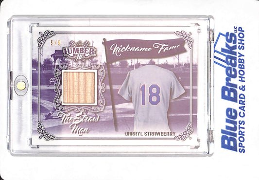 2021 Leaf Lumber - Darryl Strawberry - Baseball - New York Mets - The Straw Man - 5/9 - Bat Relic - Nickname Fame