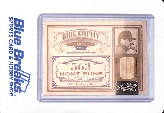 2011 Panini - Reggie Jackson - Baseball - Oakland Athletics- Biography - 563 Home Runs - Prime Cuts - 34/99