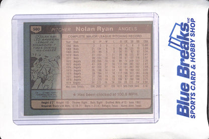 1980 Topps - Nolan Ryan - AL All-Star - California Angels - Baseball - #580