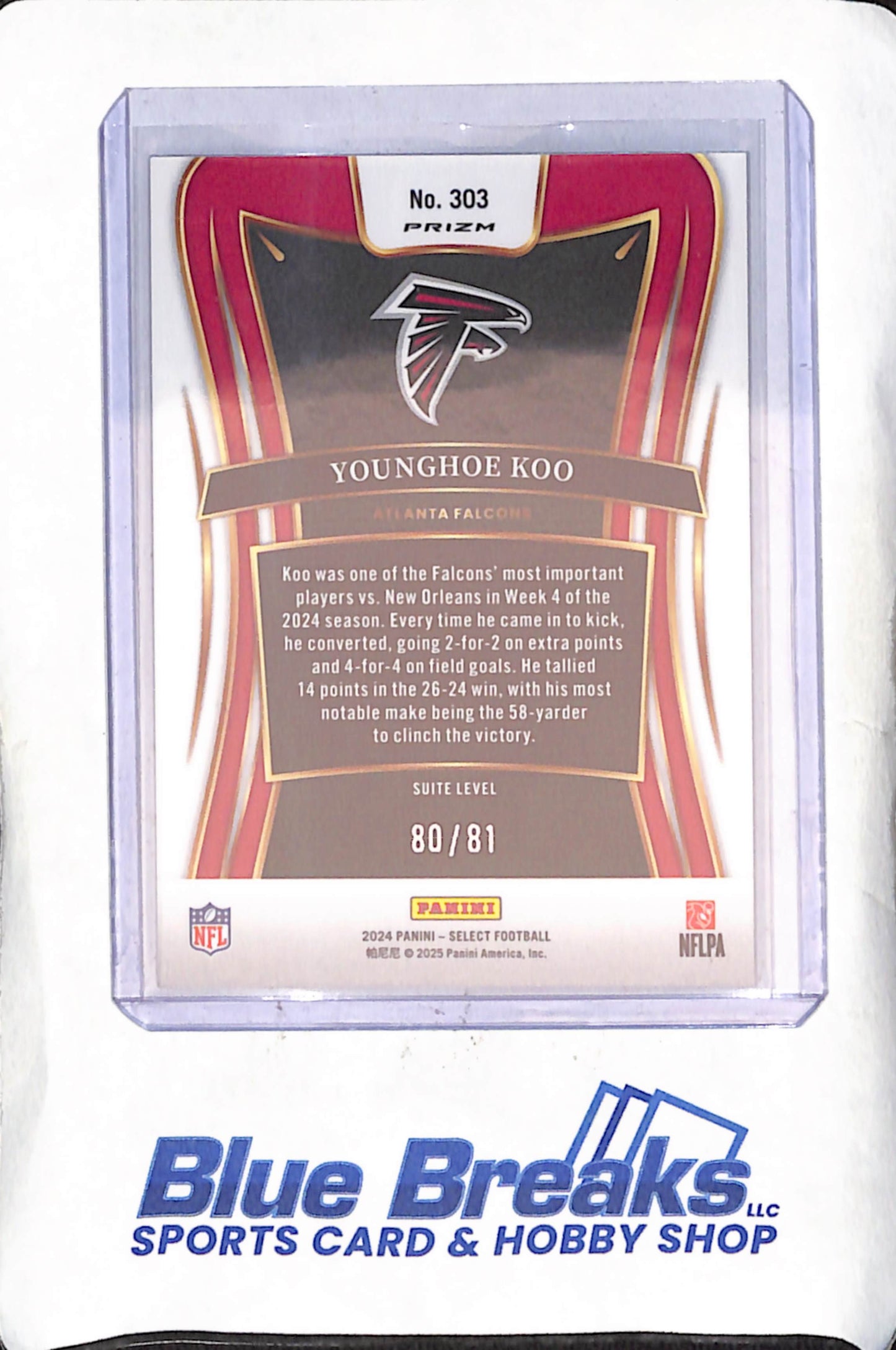 2024 Panini Select - Younghoe Koo - Dragon Scale - 80/81 - Atlanta Falcons - Football - #303