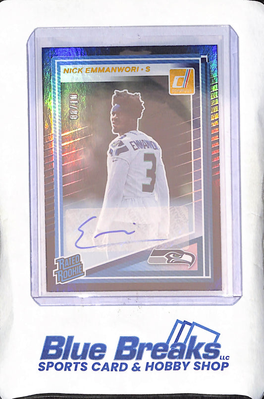 2025 Panini Donruss - Nick Emmanwori - Autograph - Rated Rookie - 8/10 - Seattle Seahawks - Football - #348