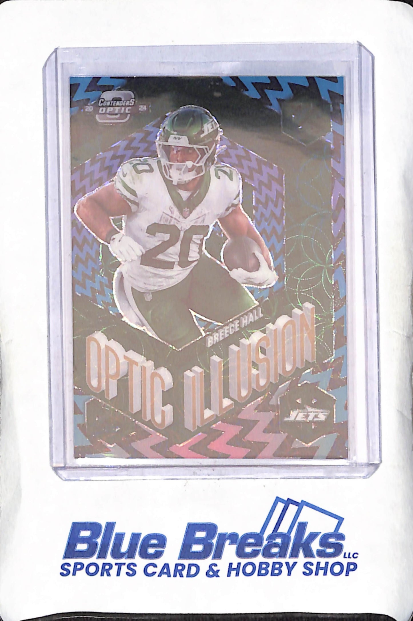 2024 Panini Donruss Optic Contenders - Breece Hall - Optical Illusion - 4/25 - New York Jets - Football - #OI-BHL