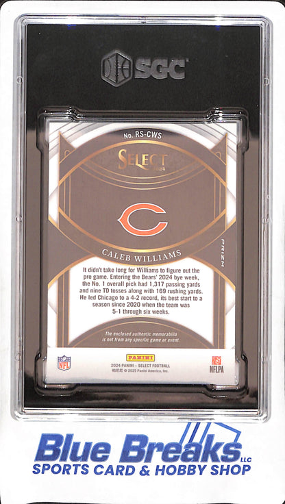 2024 Panini Select - Caleb Williams - Rookie Swatch - Red Prizm - SGC 9 - Chicago Bears - Football - #RS-CWS