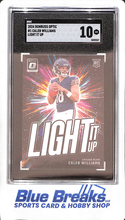 2024 Donruss Optic - Caleb Williams - Light it Up - SGC 10 - RC - Chicago Bears - Football - #!