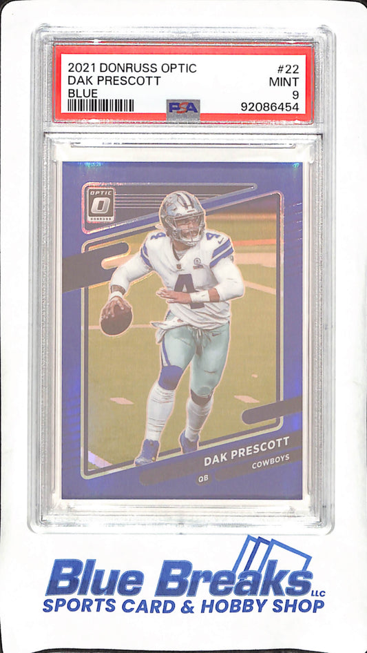 2021 Panini Donruss Optic - Dak Prescott - Blue -157/179 - PSA 9 - Dallas Cowboys - Football - #22