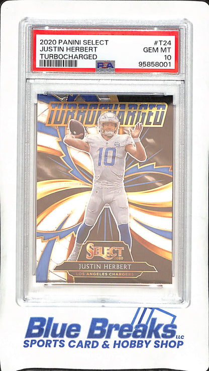 2020 Panini Select - Justin Herbert - Turbocharged - PSA 10 - Los Angeles Chargers - Football - #T24